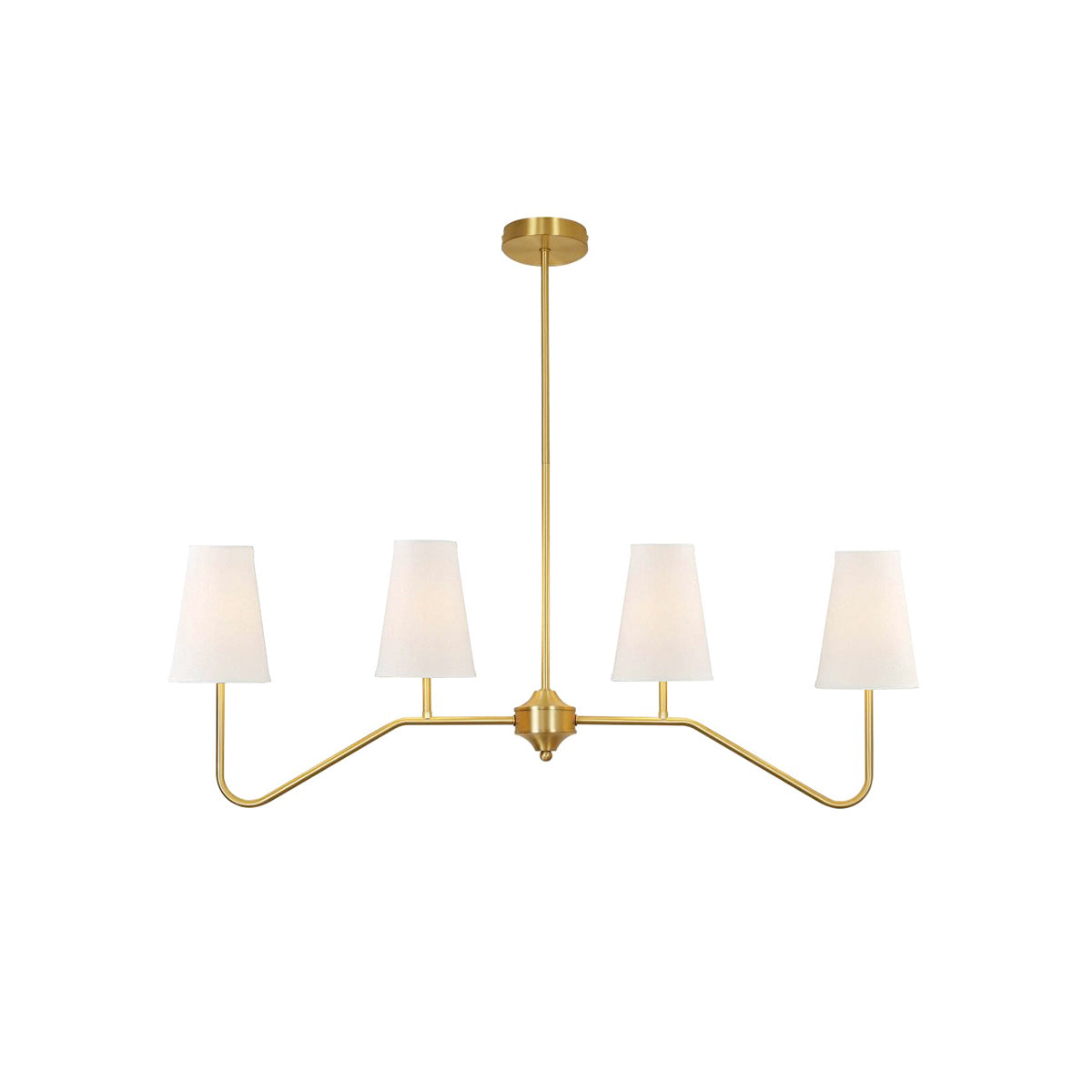 Granteau Chandelier 4 Heads Dia 39.4″ x H 19.7″ / Dia 100cm x H 50cm / Brass & White Chandelier