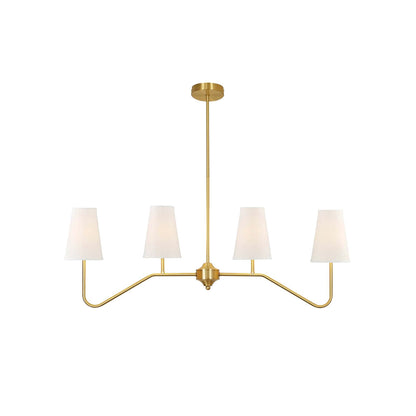Granteau Chandelier 4 Heads Dia 39.4″ x H 19.7″ / Dia 100cm x H 50cm / Brass & White Chandelier