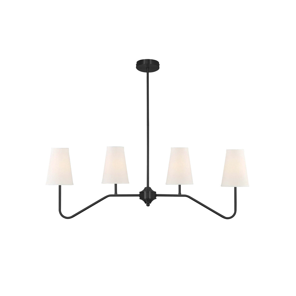 Granteau Chandelier 4 Heads Dia 39.4″ x H 19.7″ / Dia 100cm x H 50cm / Black & White Chandelier