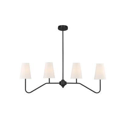 Granteau Chandelier 4 Heads Dia 39.4″ x H 19.7″ / Dia 100cm x H 50cm / Black & White Chandelier