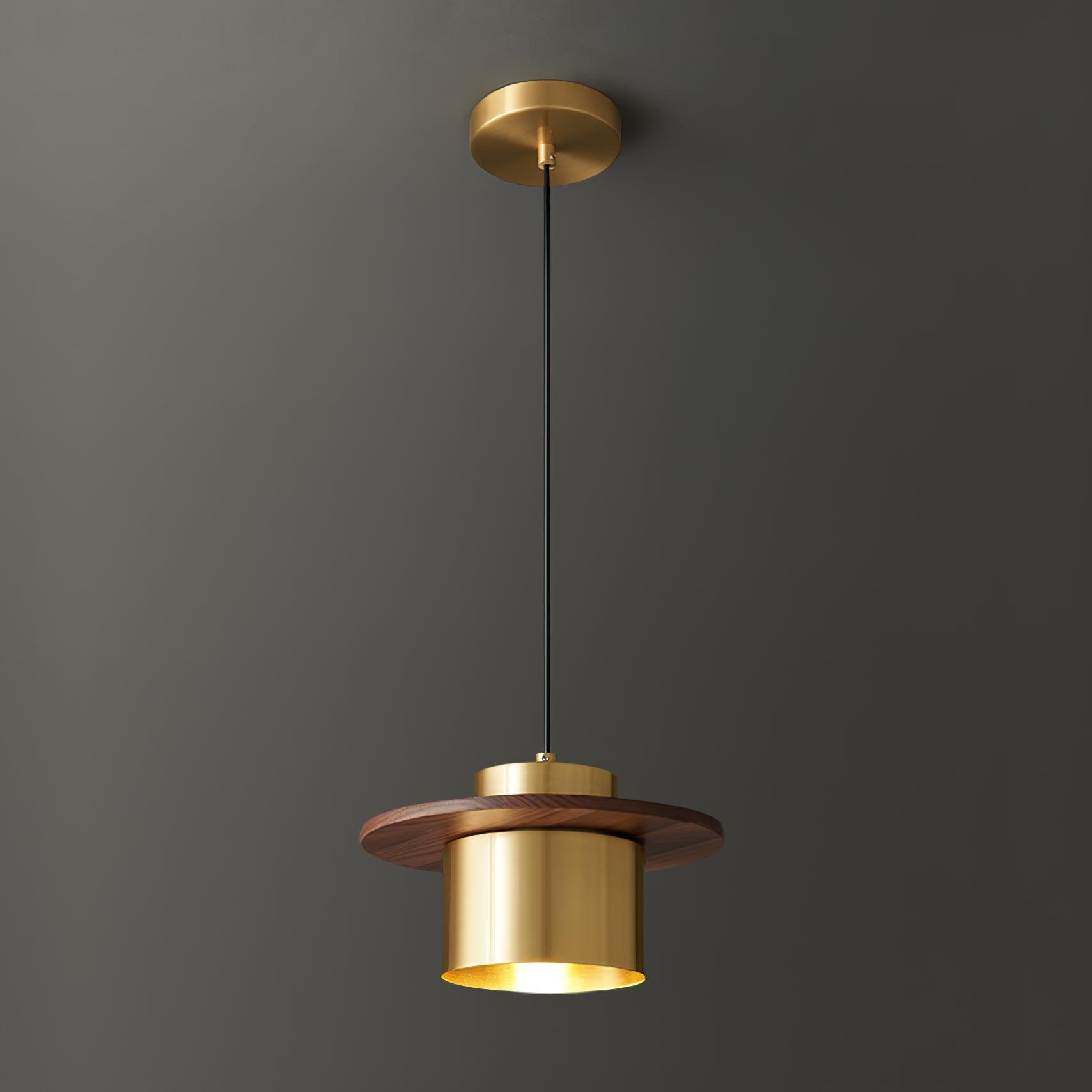 Bersi Pendant Light Dia 7.9″ x H 3.9″ / Dia 20cm x H 10cm / Brass + Walnut Pendant light