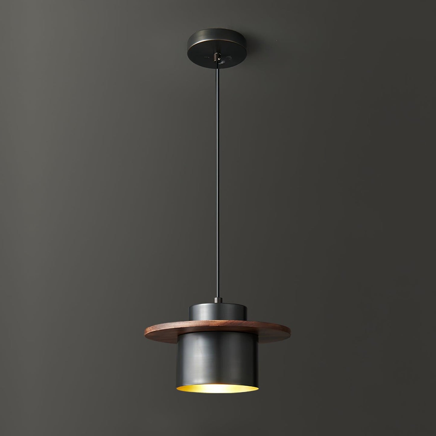 Bersi Pendant Light Dia 7.9″ x H 3.9″ / Dia 20cm x H 10cm / Black + Walnut Pendant light