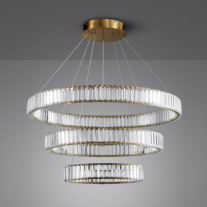 Bertolda Chandeliers 3 Tiers Dia 40 + 60 + 80cm / Gold / Three-Color Changing Light Chandelier
