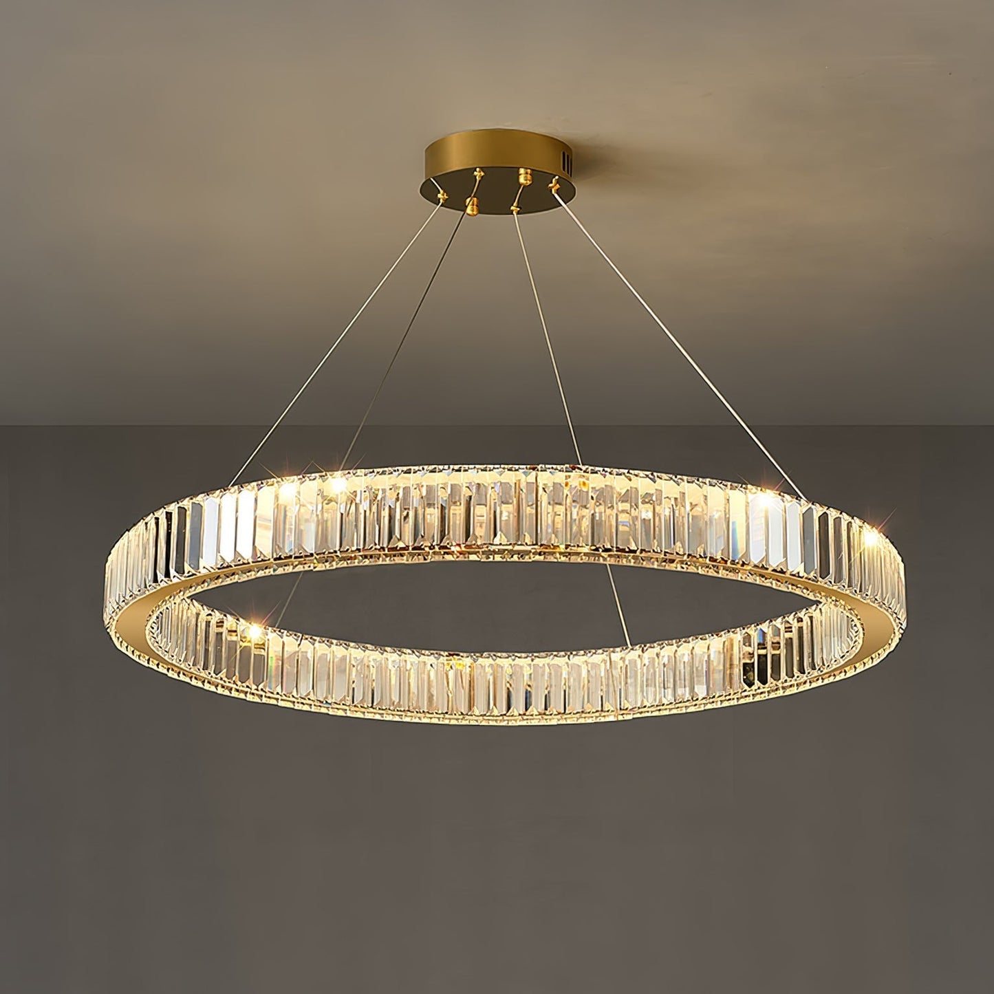 Bertolda Chandeliers Dia 39.4″ / Dia 100cm / Gold / Three-Color Changing Light Chandelier