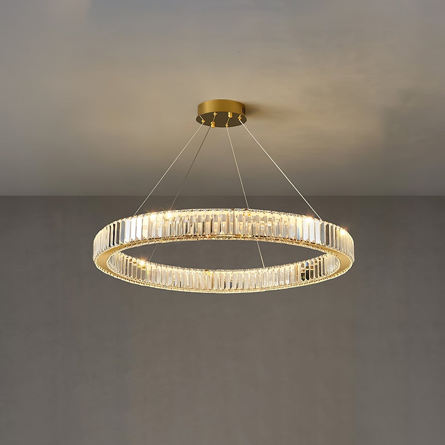 Bertolda Chandeliers Dia 23.6″ / Dia 60cm / Gold / Three-Color Changing Light Chandelier