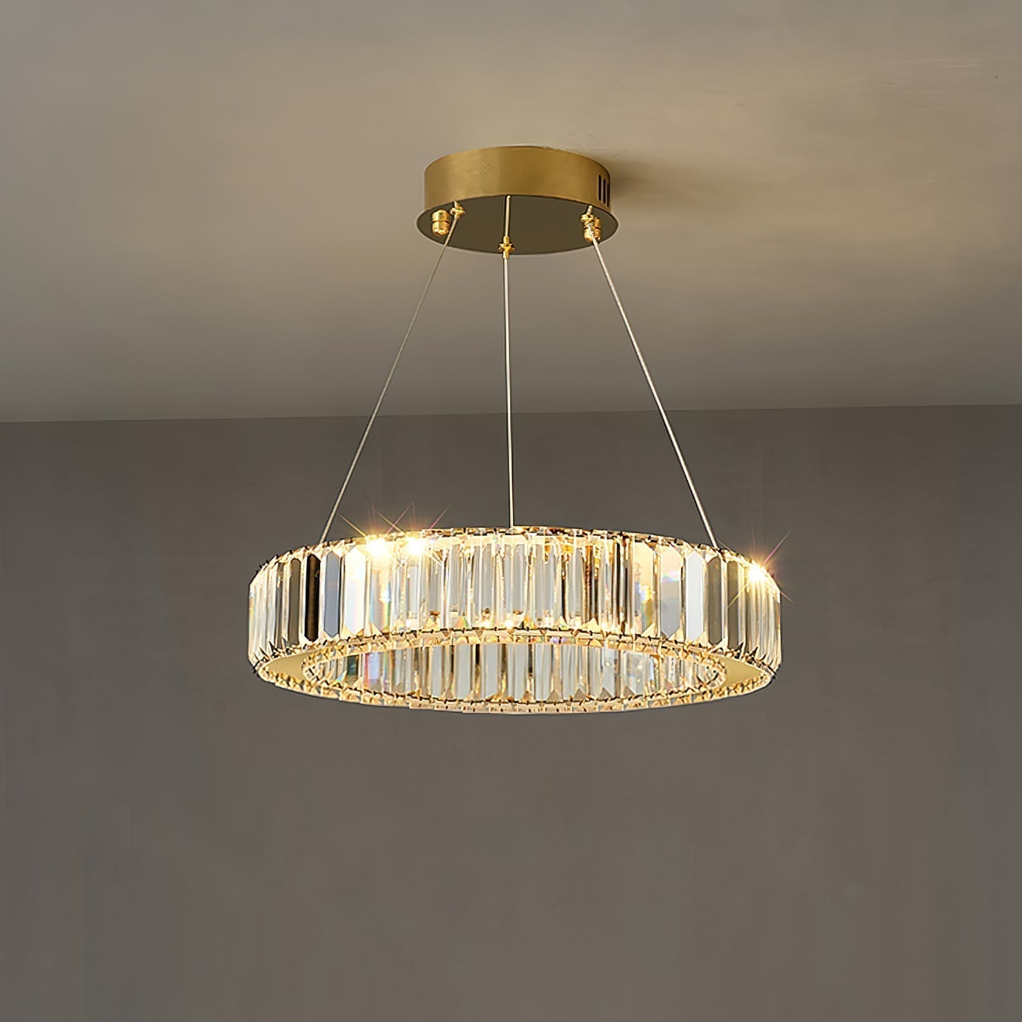 Bertolda Chandeliers Dia 15.7″ / Dia 40cm / Gold / Three-Color Changing Light Chandelier