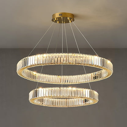 Bertolda Chandeliers 2 Tiers Dia 80 + 100cm / Gold / Three-Color Changing Light Chandelier