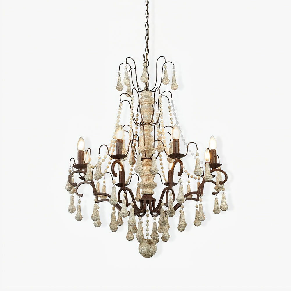 Bessie Chandelier Φ 28.3″ x H 33.3″ / Dia 72cm x H 84.5cm / Old white Chandelier