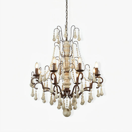 Bessie Chandelier Φ 28.3″ x H 33.3″ / Dia 72cm x H 84.5cm / Old white Chandelier