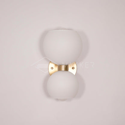 Round Pearl Sconce Dia 5.9″ x H 9.8″ / Dia 15cm x H 25cm / Brass / Opal Wall lamp