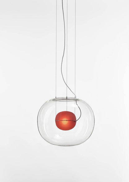 Pearl Pendant Light ? 11.8″ x H 10.2″ / Dia 30cm x H 26cm / Clear + Red Pendant light