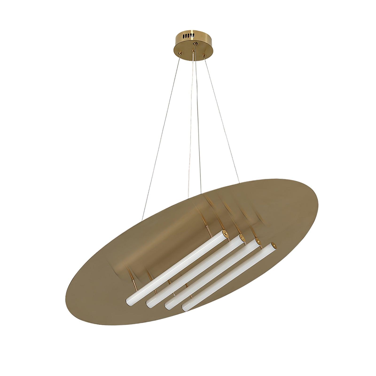Big Disc Pendant Lamp Dia 47.2″ x H 39.4″ / Dia 120cm x H 150cm / Gold & White / Warm Light Pendant light