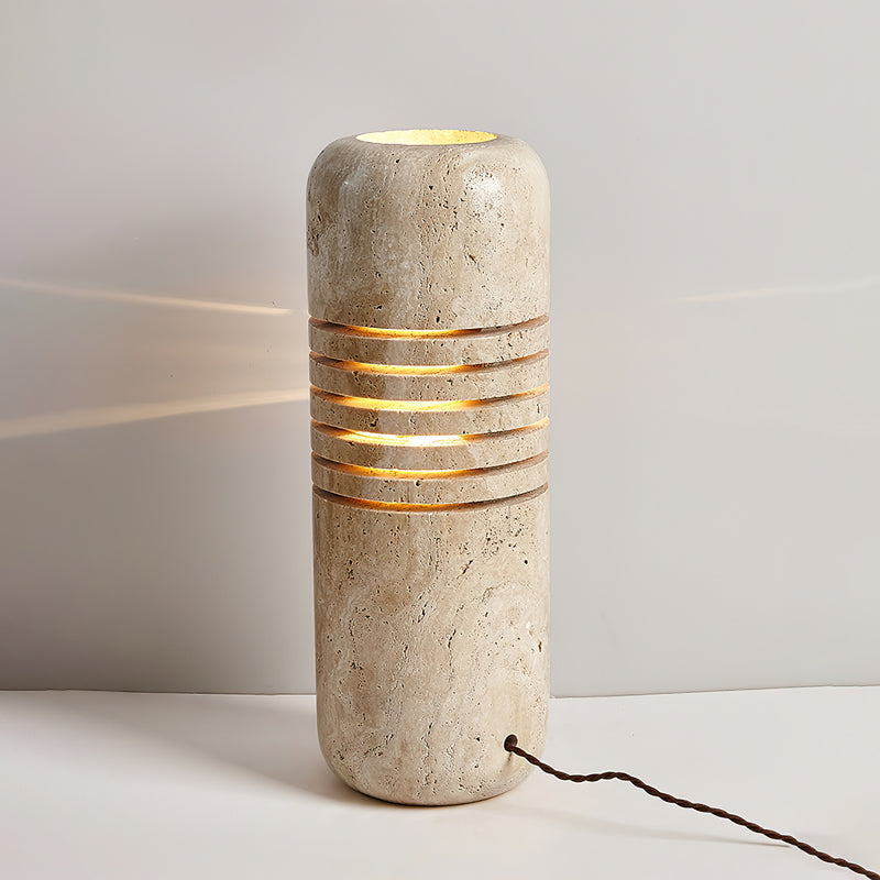 Big Stone Bucket Floor Lamp Dia 6.9″ x H 19.7″ / Yellow Travertine / US Plug Floor lamp