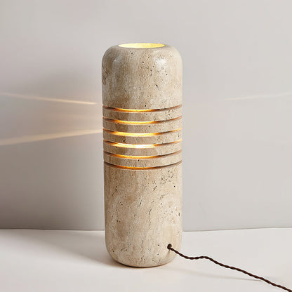 Big Stone Bucket Floor Lamp Dia 6.9″ x H 19.7″ / Yellow Travertine / US Plug Floor lamp
