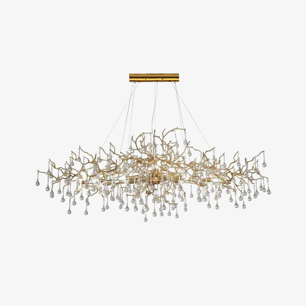 Bijou Chandelier L 41.3″ x W 17.7″ x H 17.7″ / L 105cm x W 45cm x H 45cm / Brass + Clear Chandelier