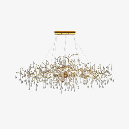 Bijou Chandelier L 41.3″ x W 17.7″ x H 17.7″ / L 105cm x W 45cm x H 45cm / Brass + Clear Chandelier
