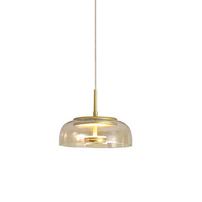Solara Pendant Lamp Dia 9″ x H 7.9″ / Dia 23cm x H 20cm / Brass & Amber / Warm Light Pendant light