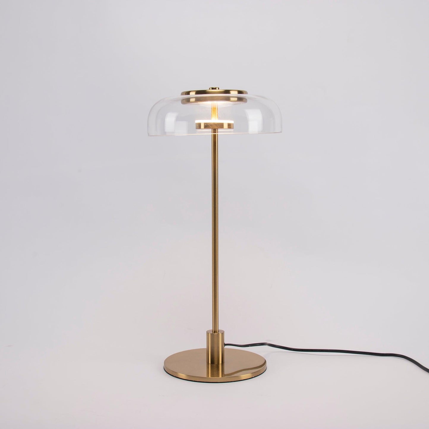 Solara Table Lamp ? 9″ x H 18.5″ / Dia 23cm x H 47cm / Brass & Clear glass / US Plug Table lamp