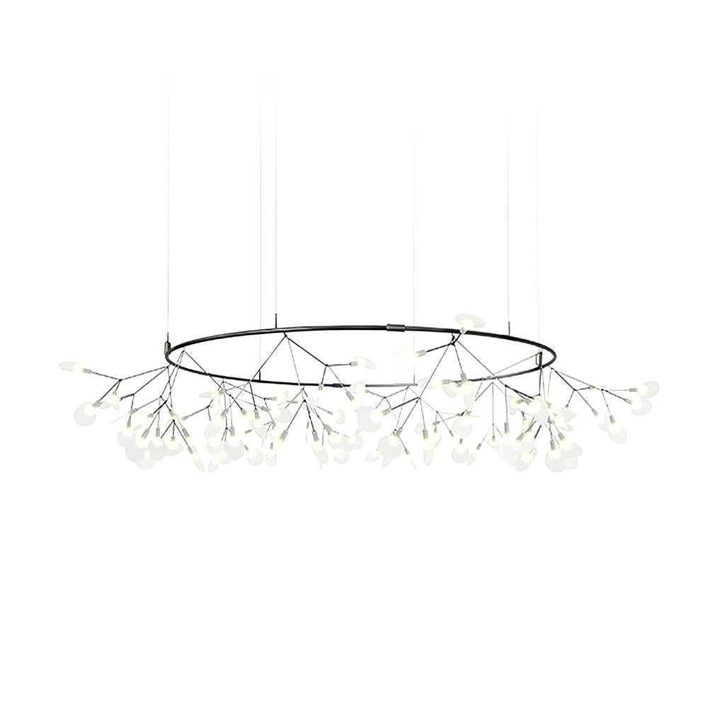 Black Firefly LED Chandelier 135heads Dia 105cm x H 35cm / ? 41.3″ x H 11.8″ / Warm Light / Wall switch Chandelier