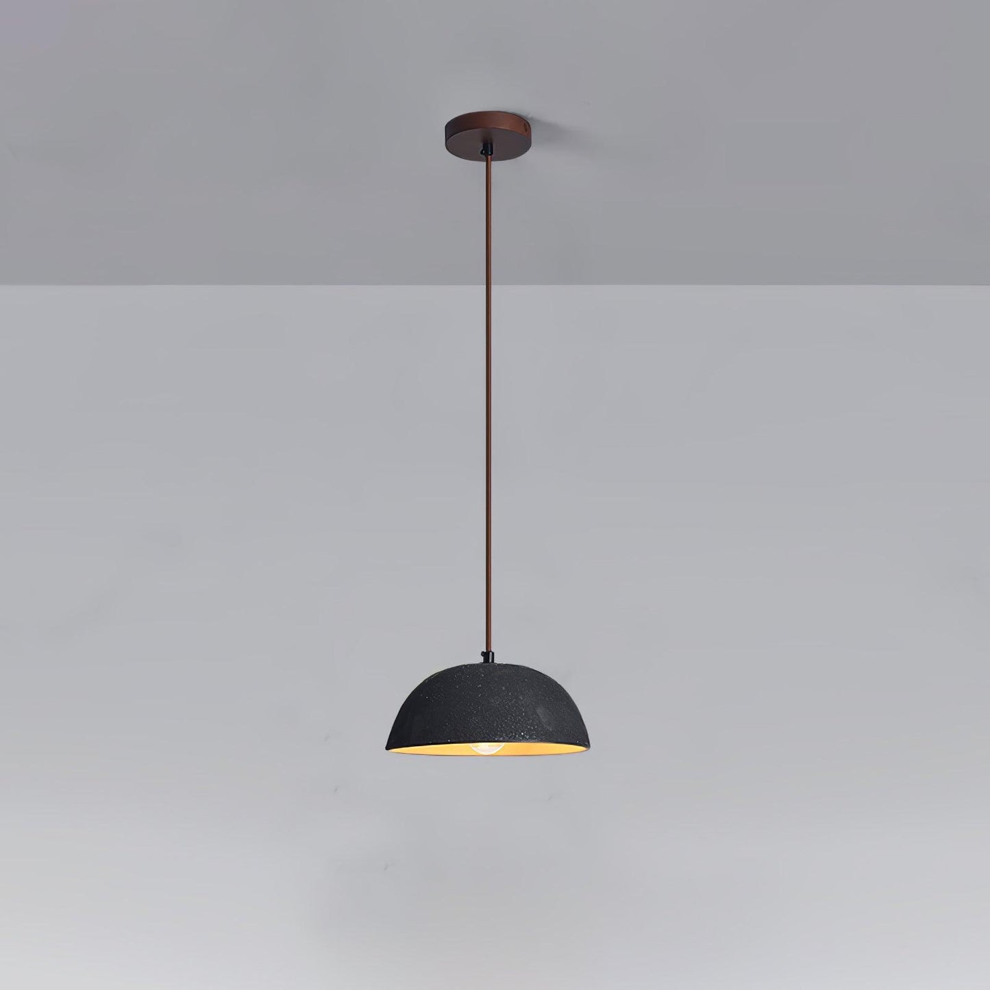 Black Arch Ceramic Pendant Lamp Dia 8.7″ x H 6.3″ / Dia 22cm x H 16cm / Dark wood & Black Pendant light