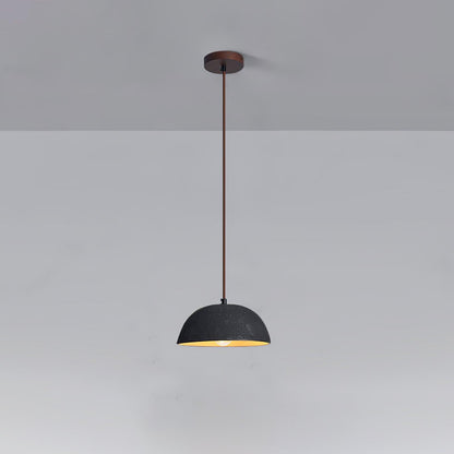 Black Arch Ceramic Pendant Lamp Dia 8.7″ x H 6.3″ / Dia 22cm x H 16cm / Dark wood & Black Pendant light