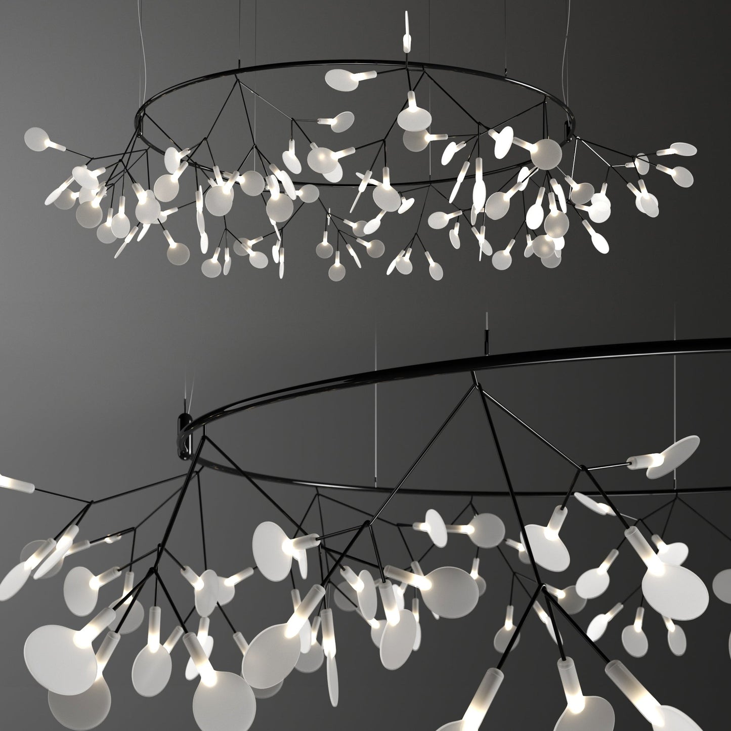 Black Big O Firefly LED Chandelier Chandelier
