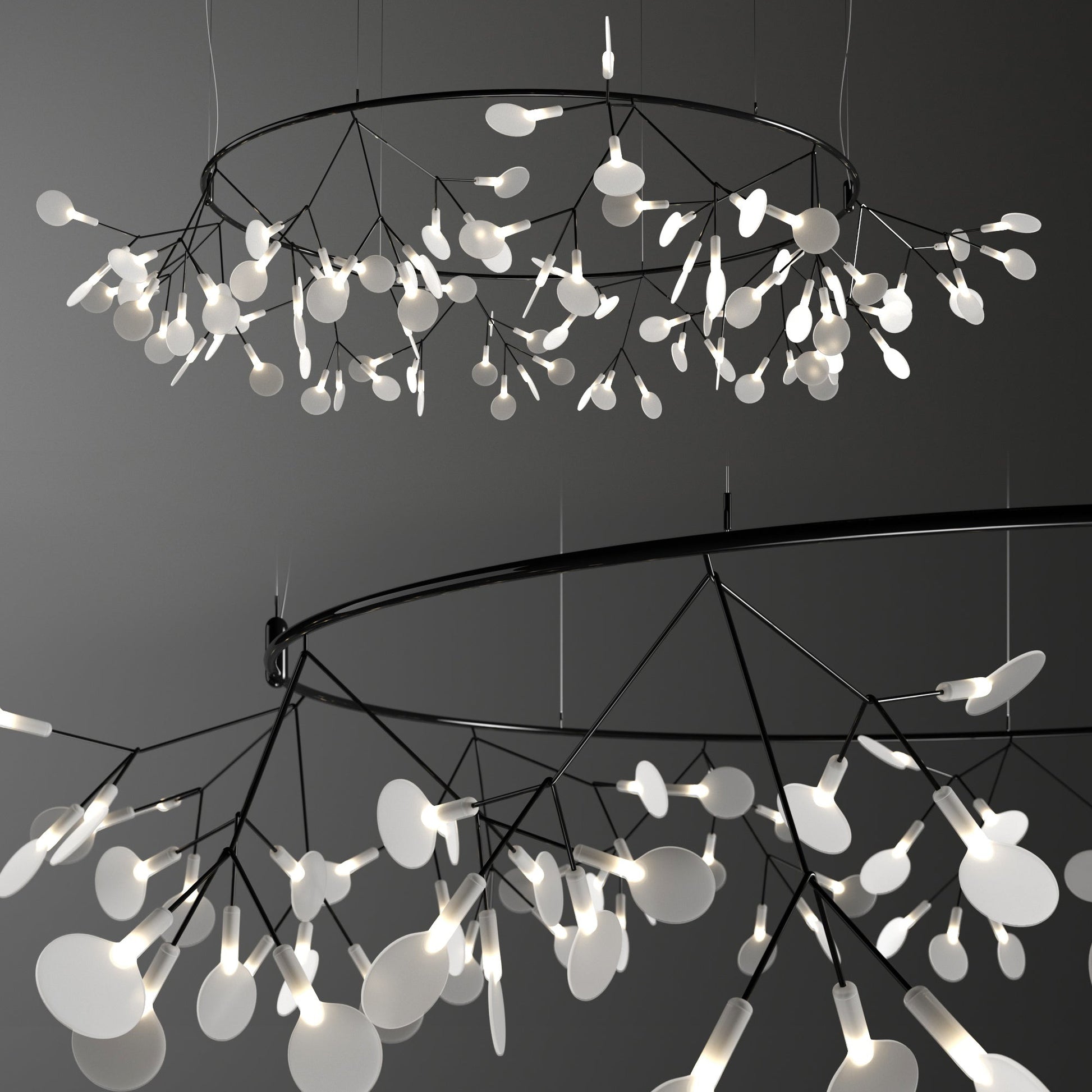 Black Big O Firefly LED Chandelier Chandelier