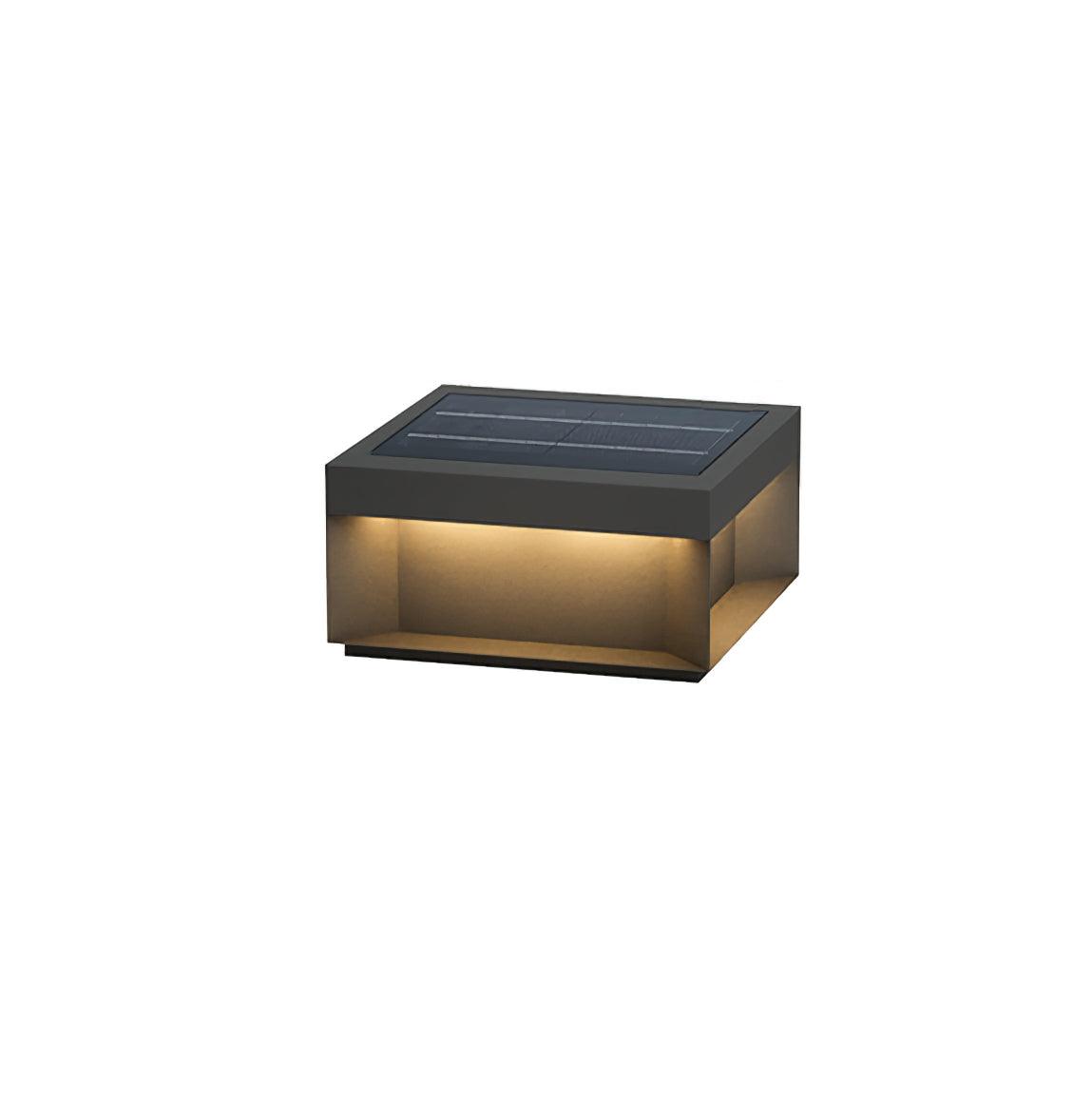Black Box Outdoor Post Light L 11.8″ x W 11.8″ x H 5.9″ / L 30cm x W 30cm x H 15cm / Model B: Solar-Powered Version