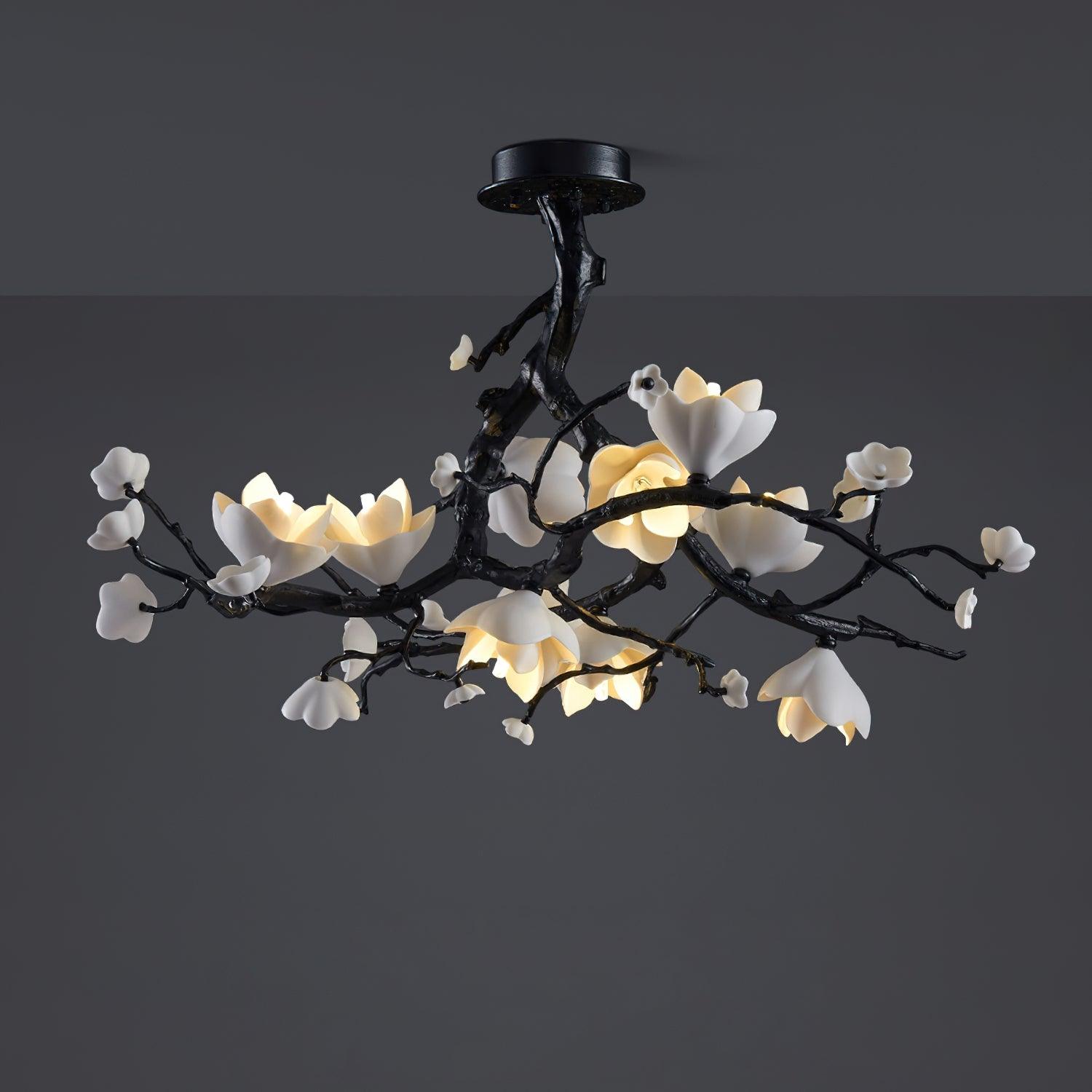 Black Copper Tree Chandelier Dia 31.5″ x H 17.7″ / Dia 80cm x H 45cm / Brass stained black Chandelier