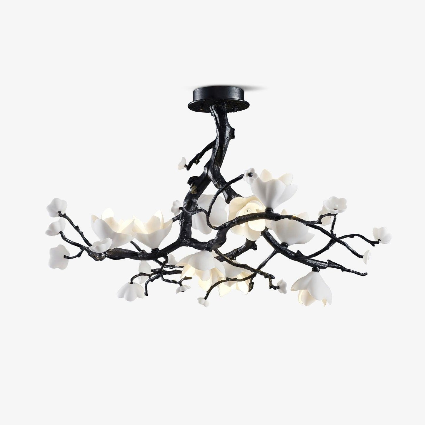 Black Copper Tree Chandelier Dia 31.5″ x H 17.7″ / Dia 80cm x H 45cm / Brass stained black Chandelier