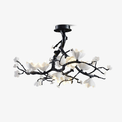 Black Copper Tree Chandelier Dia 31.5″ x H 17.7″ / Dia 80cm x H 45cm / Brass stained black Chandelier