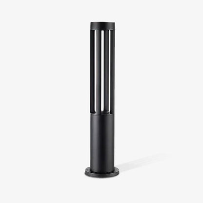 Black Cylindrical Garden Outdoor Light with Solar Panel Floor lamp