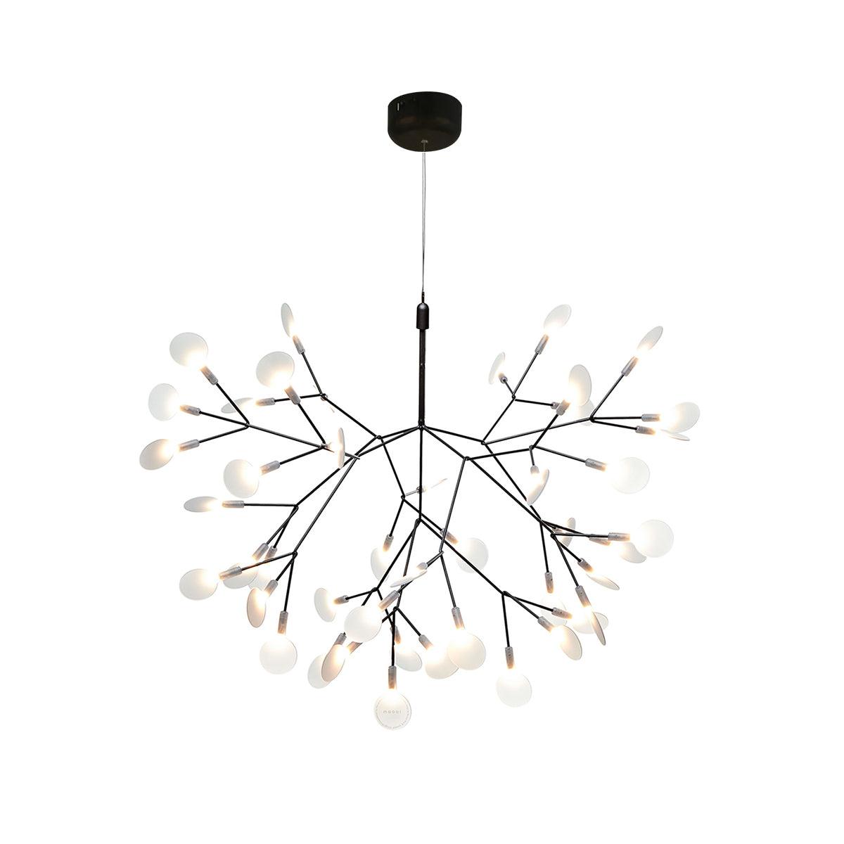 Black Firefly LED Chandelier 45 heads ? 28.3″ / Dia 72cm / Warm Light / Wall switch Chandelier