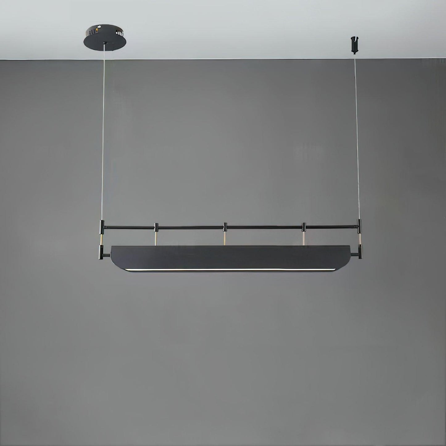 Black Roof LED Chandelier L 31.5’’ x H 59’’ / L 80cm x H 150cm / Black / Three-Color Changing Light Chandelier