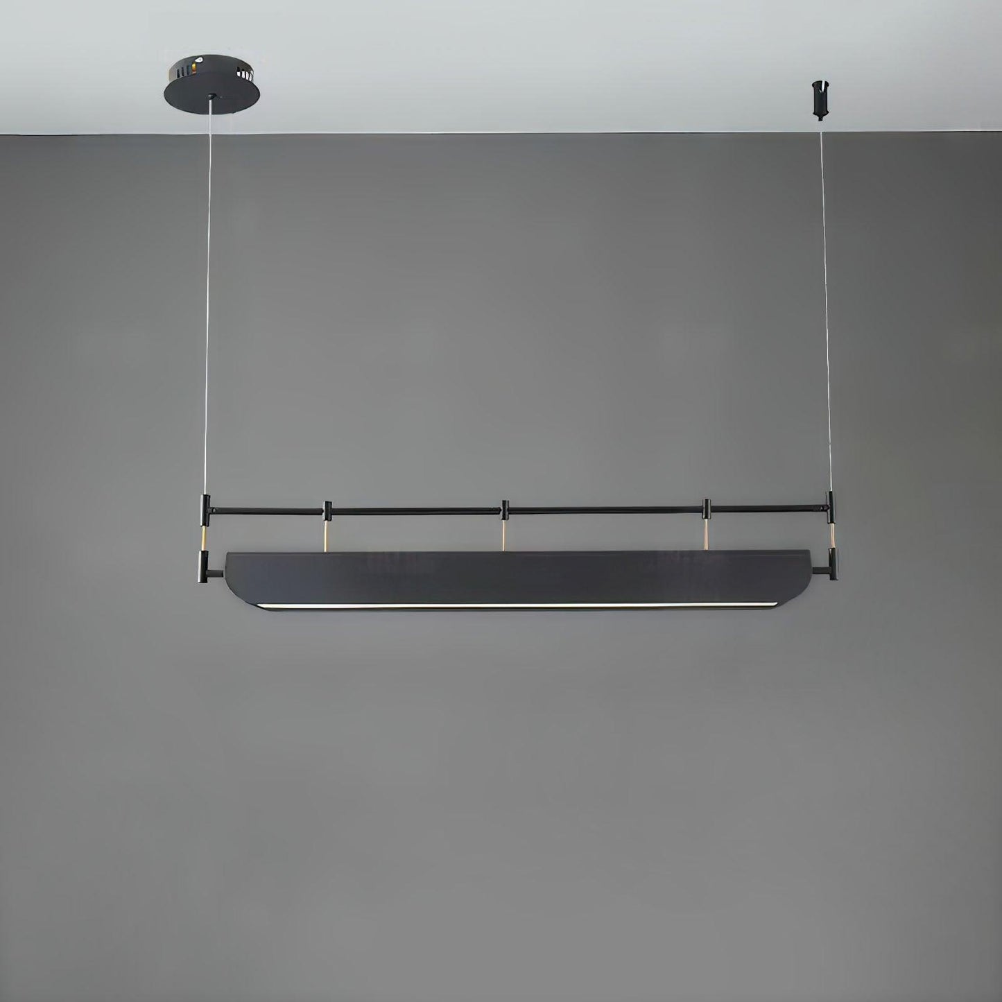 Black Roof LED Chandelier L 39.4’’ x H 59’’ / L 100cm x H 150cm / Black / Three-Color Changing Light Chandelier