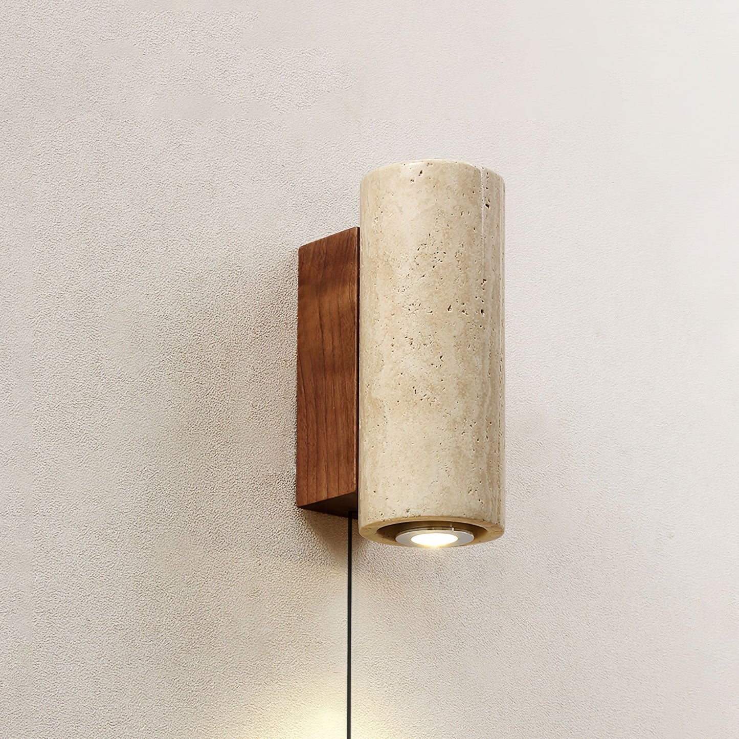 Blend Plug-in Wall Sconce Model A Dia 2.6’’ x H 9.1’’ / Walnut Color & Warm Light / US Plug 1001 Wall lamp