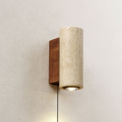 Blend Plug-in Wall Sconce Model A Dia 2.6’’ x H 9.1’’ / Walnut Color & Warm Light / US Plug 1001 Wall lamp