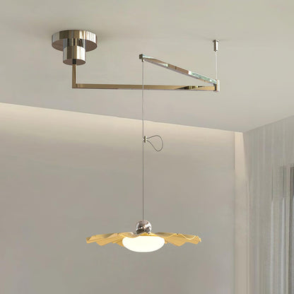Blooming Flower Pendant Light Style A Dia 13.8″ x H 59″ / Dia 35cm x H 150cm / Chrome & White / Warm Light Pendant light