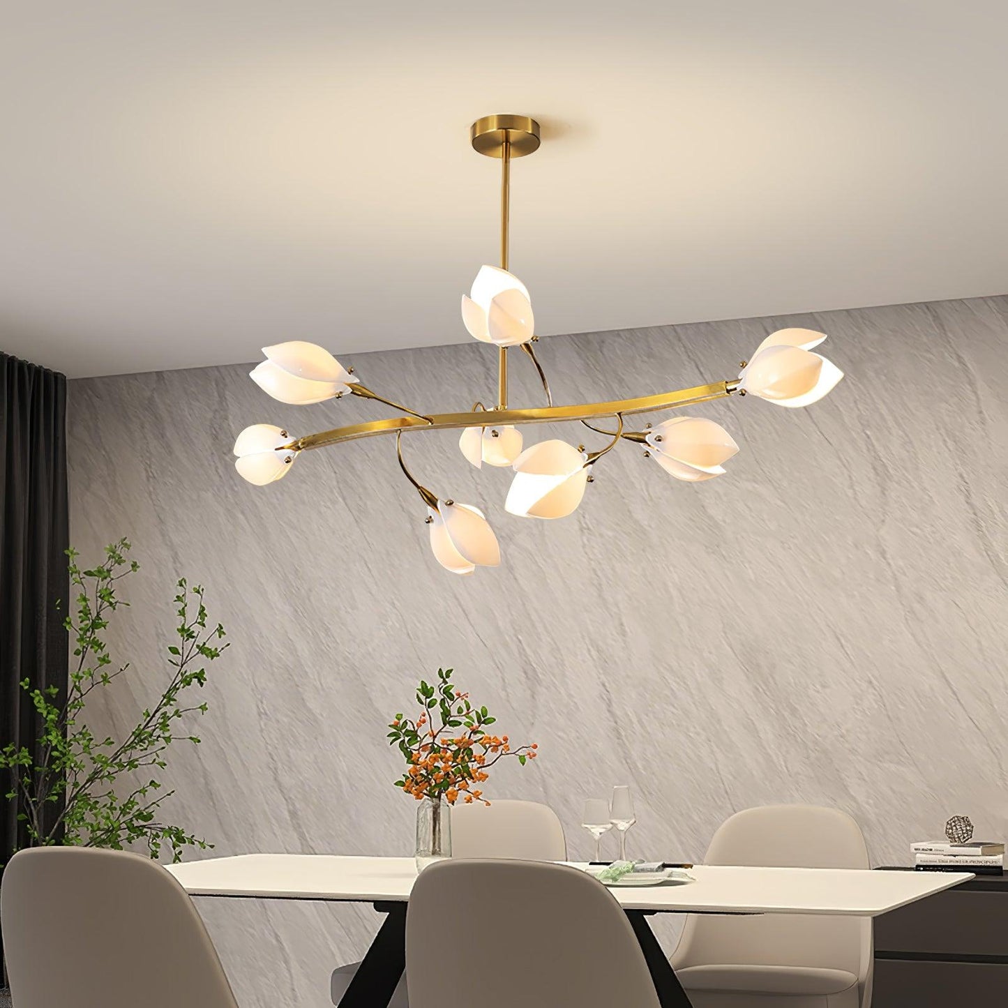 Porcelain Magnolia Chandelier Chandelier