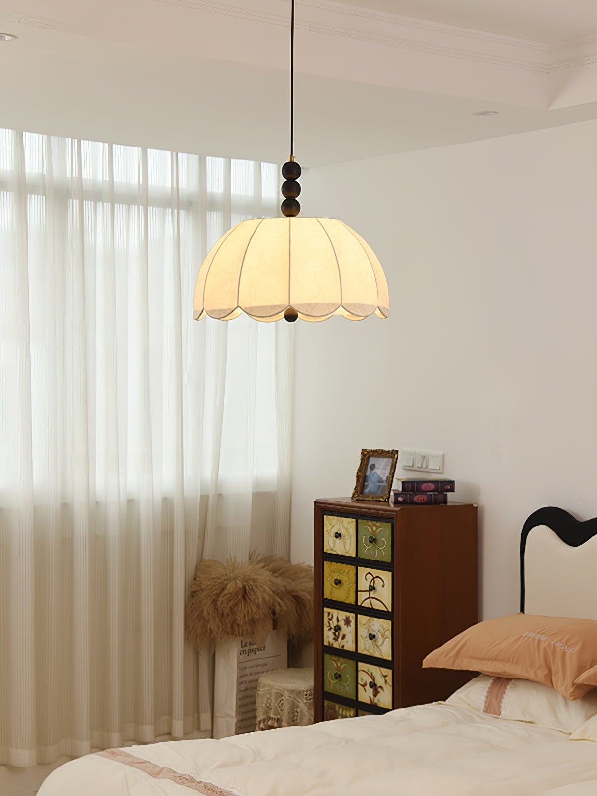 Blossom Fabric Pendant Light Dia 21.7″ x H 10.6″ / Dia 55cm x H 27cm / Beige Pendant light