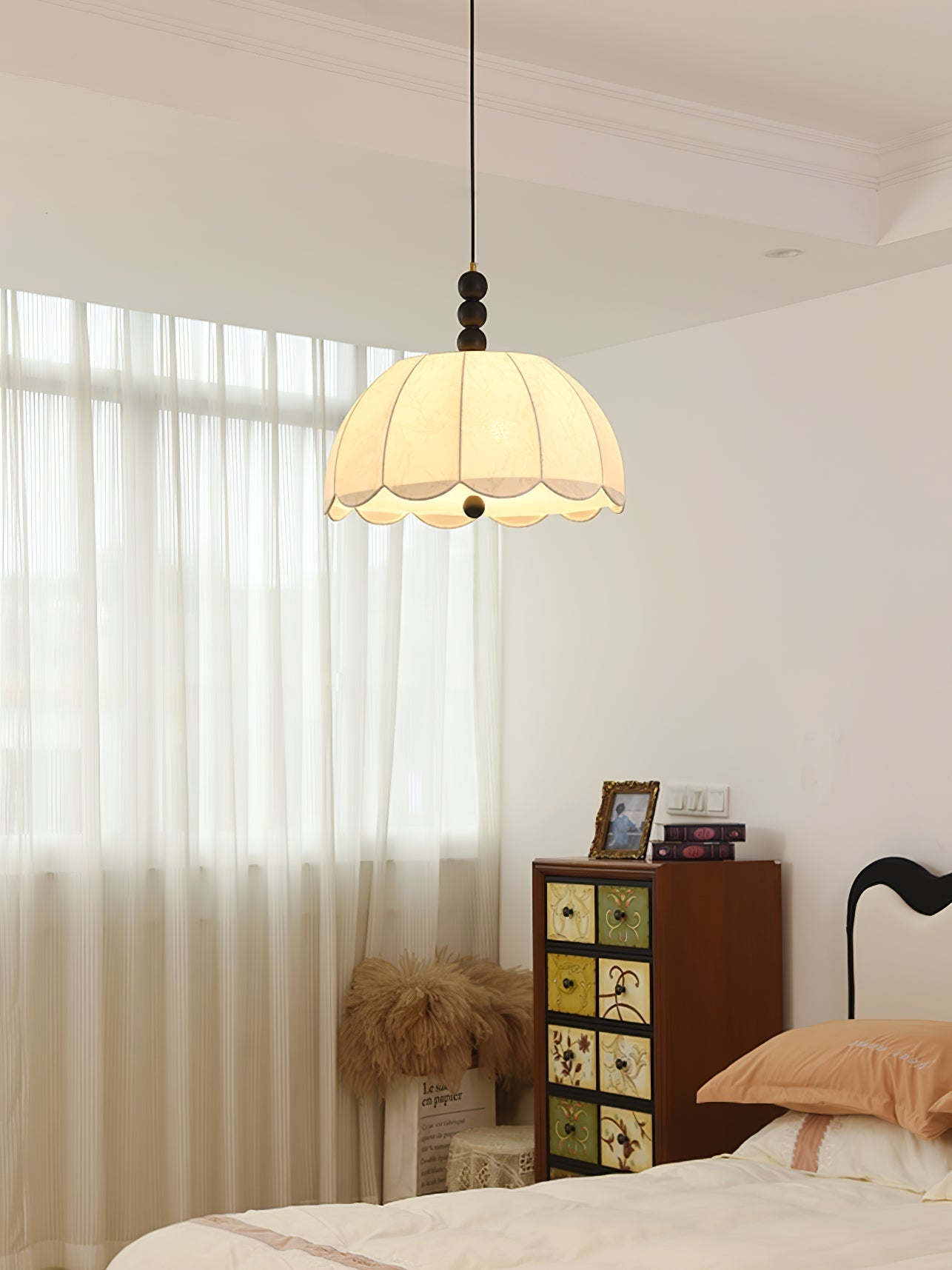 Blossom Fabric Pendant Light Dia 21.7″ x H 10.6″ / Dia 55cm x H 27cm / Beige Pendant light