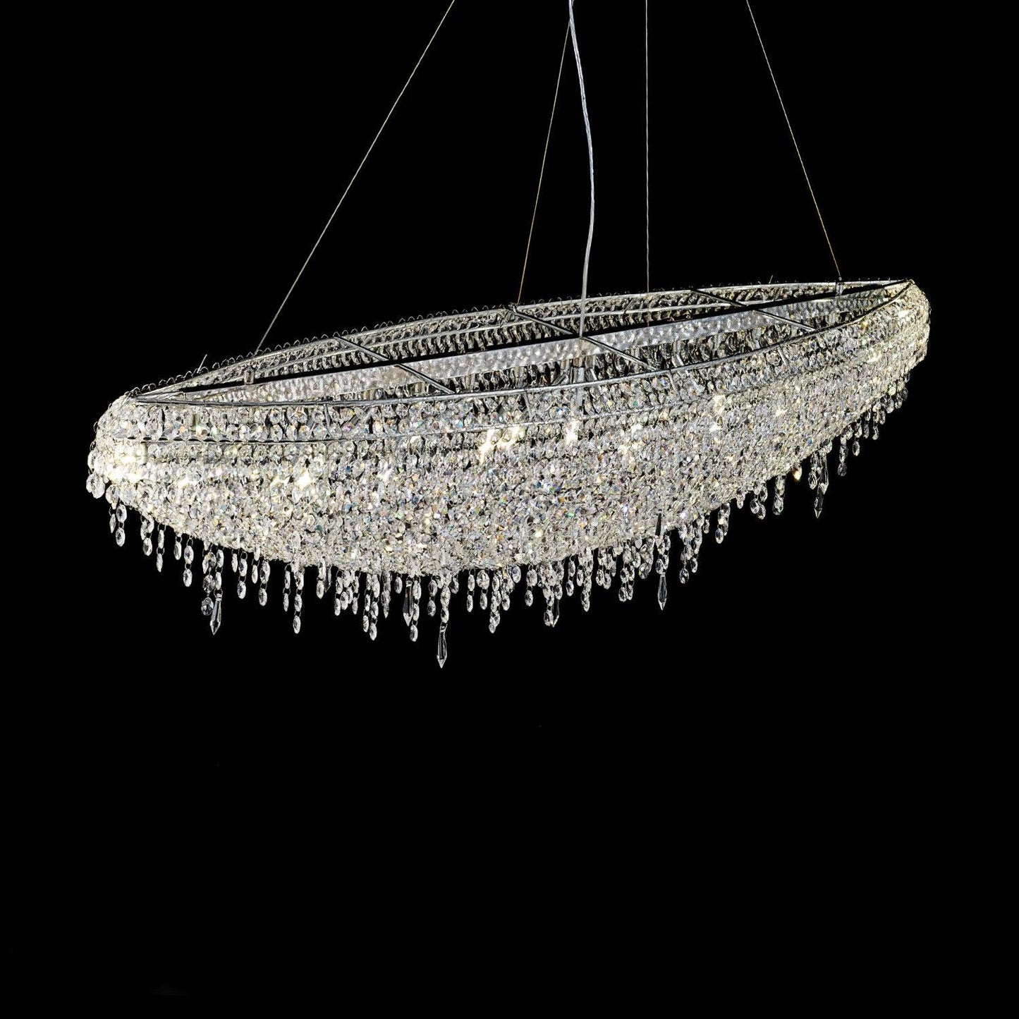 Boat Crystal Chandelier L 31.5″ x W 11.8″ x H 59″ / L 80cm x W 30cm x H 150cm Chandelier