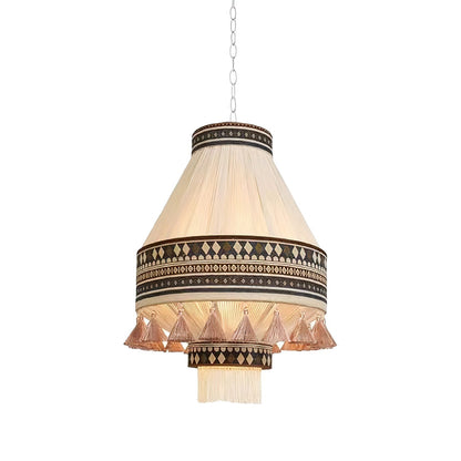 Bohemian Fringe Pendant Lamp Model A Dia 21.7″ x H 27.6″ / Blue Pendant light