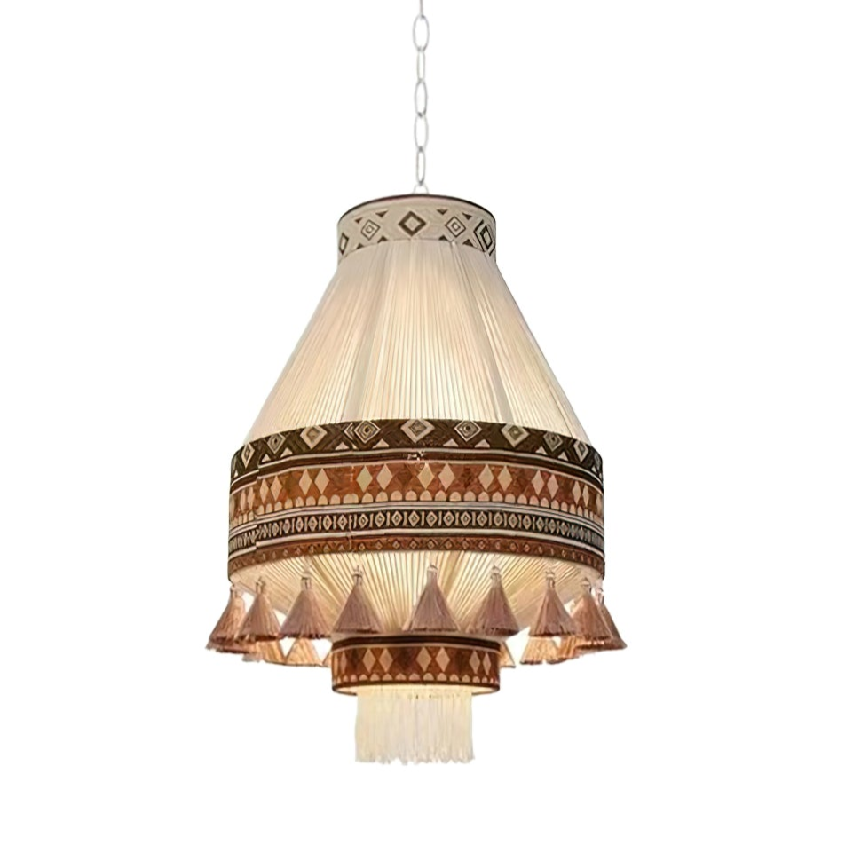 Bohemian Fringe Pendant Lamp Model A Dia 21.7″ x H 27.6″ / Orange Pendant light