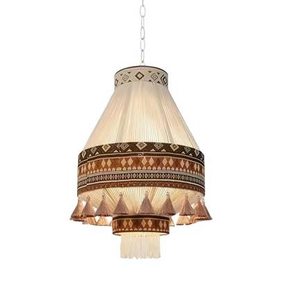 Bohemian Fringe Pendant Lamp Model A Dia 21.7″ x H 27.6″ / Orange Pendant light