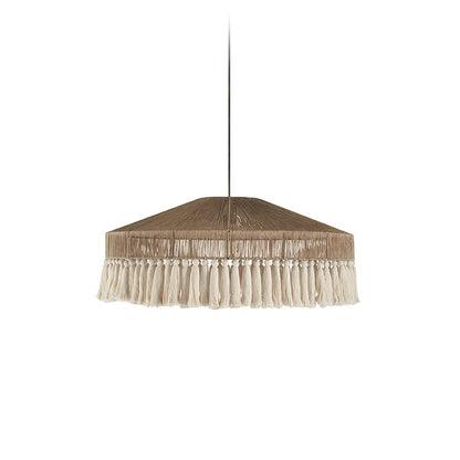 Bohemian Fringe Pendant Lamp Dia 23.6″ x H 10.2″ / Dia 60cm x H 26cm / Light Brown & White Pendant light
