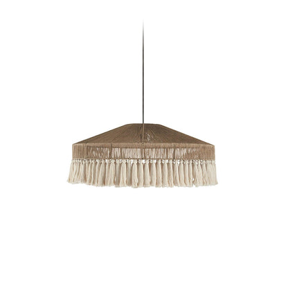 Bohemian Fringe Pendant Lamp Dia 15.7″ x H 8.6″ / Dia 40cm x H 22cm / Light Brown & White Pendant light