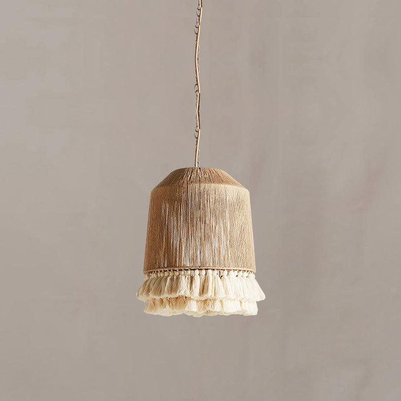 Boho Rara Pendant Lamp Model A: Dia 11.8″ x H 14.6″ / Dia 30cm x H 37cm / Beige＆White Pendant light