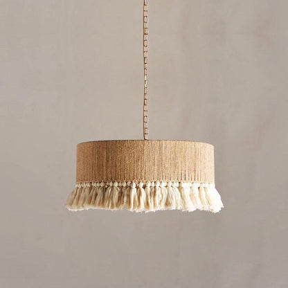 Boho Rara Pendant Lamp Model B: Dia 15.7″ x H 10.6″ / Dia 40cm x H 27cm / Beige＆White Pendant light