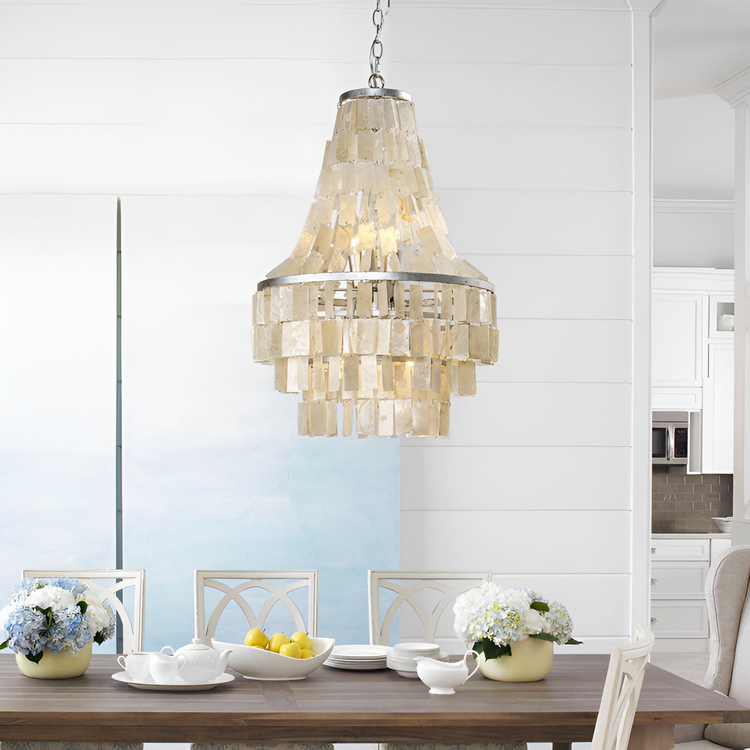 Boho Shell Tiered Chandelier Chandelier